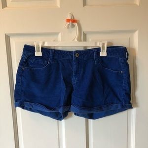 Blue corduroy shorts